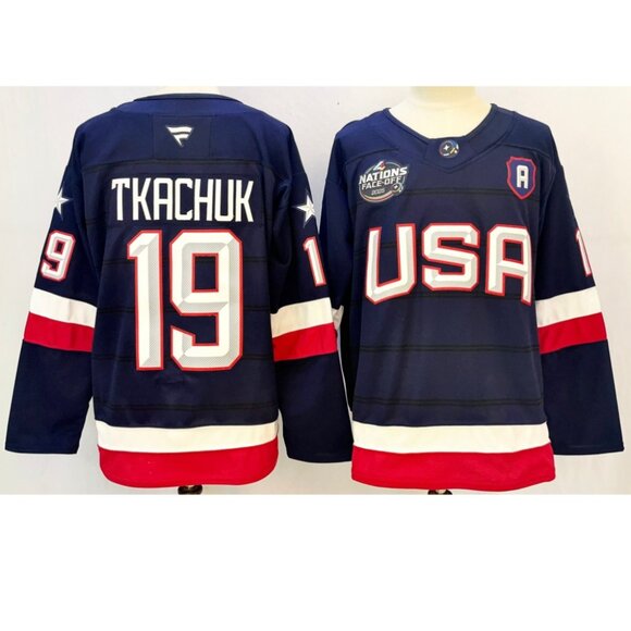 Mens Matthew Tkachuk Navy Stitched Jersey